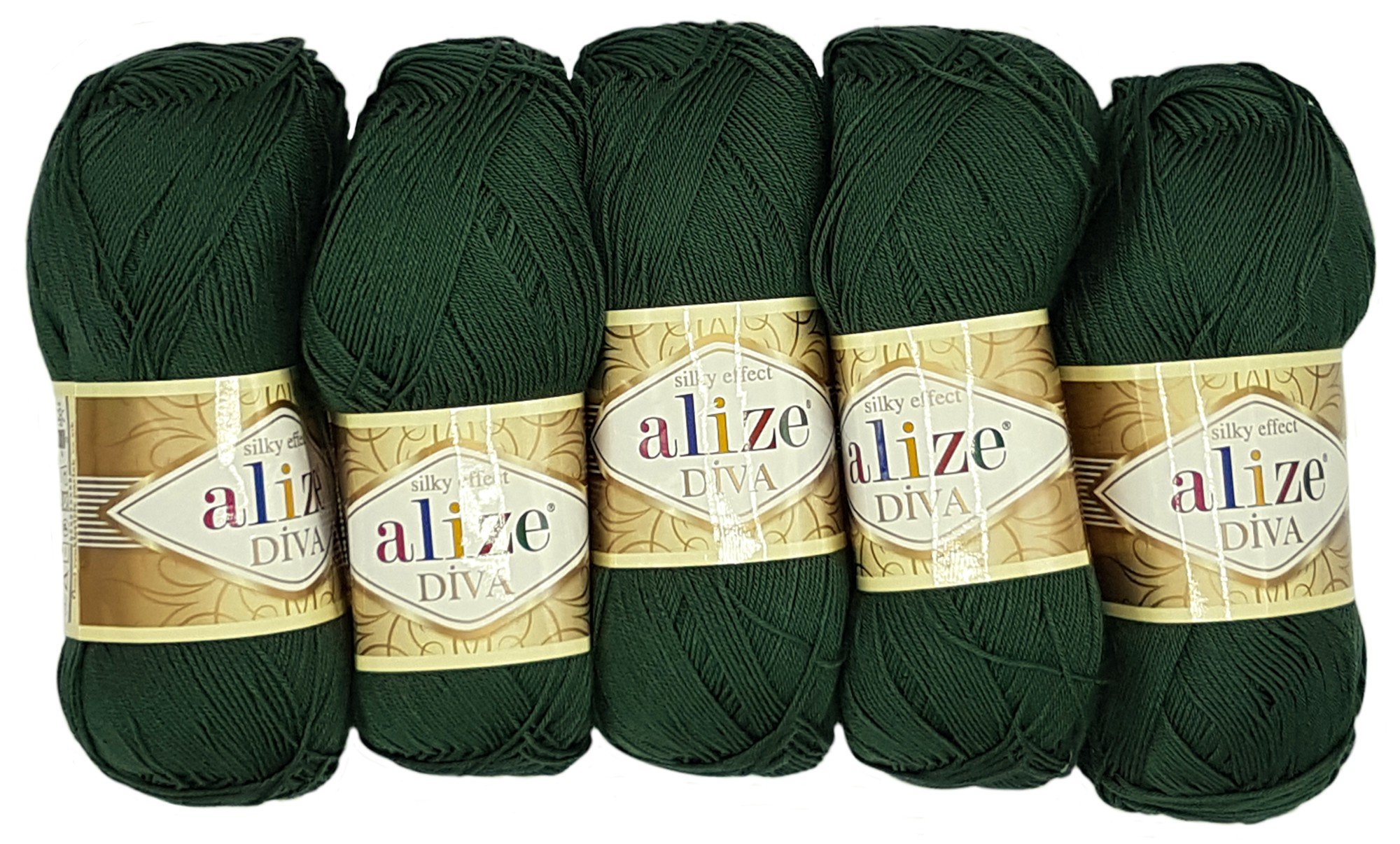 Alize Oliv Gr?N 131 5 X 100G Diva Batik 500G Mercerised Acrylic Knitting Yarn