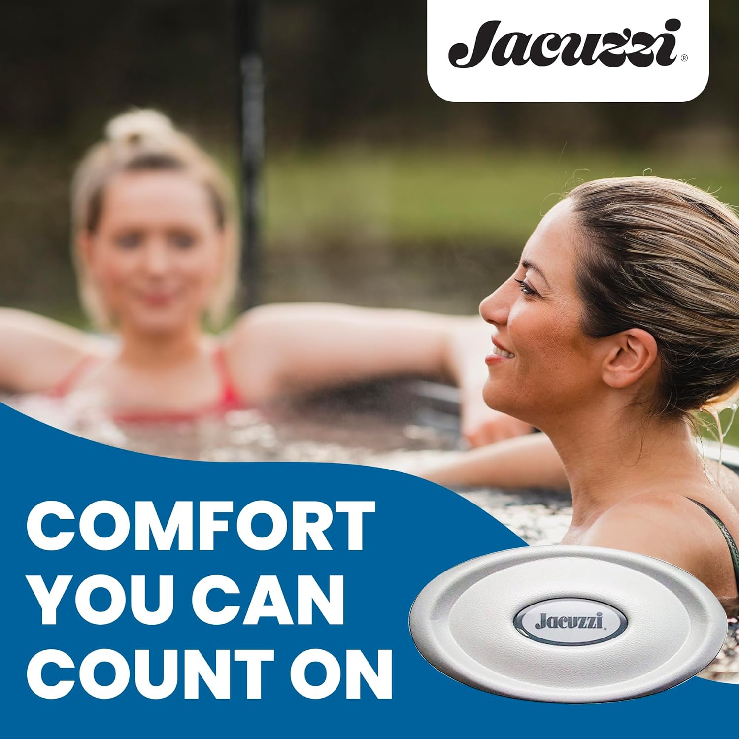 Jacuzzi J-400 Series Spa Pillow - Slide-On Hot Tub Headrest with Light Window for 2009–2019, Part #2472‑820, Replacement Spa Pillow, Head & Neck Support, Easy Slide-in Setup, Durable Comfort