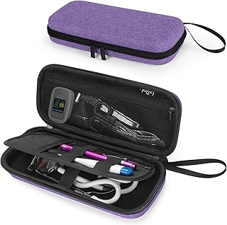 LoDrid Stethoscope Hard Carrying Case Compatible with 3M Littmann/MDF/ADC, Medical Case for Stethoscope, Extra Mesh Pockets for BP Cuffs and LED Penlight and Other Nurse Accessories, Purple