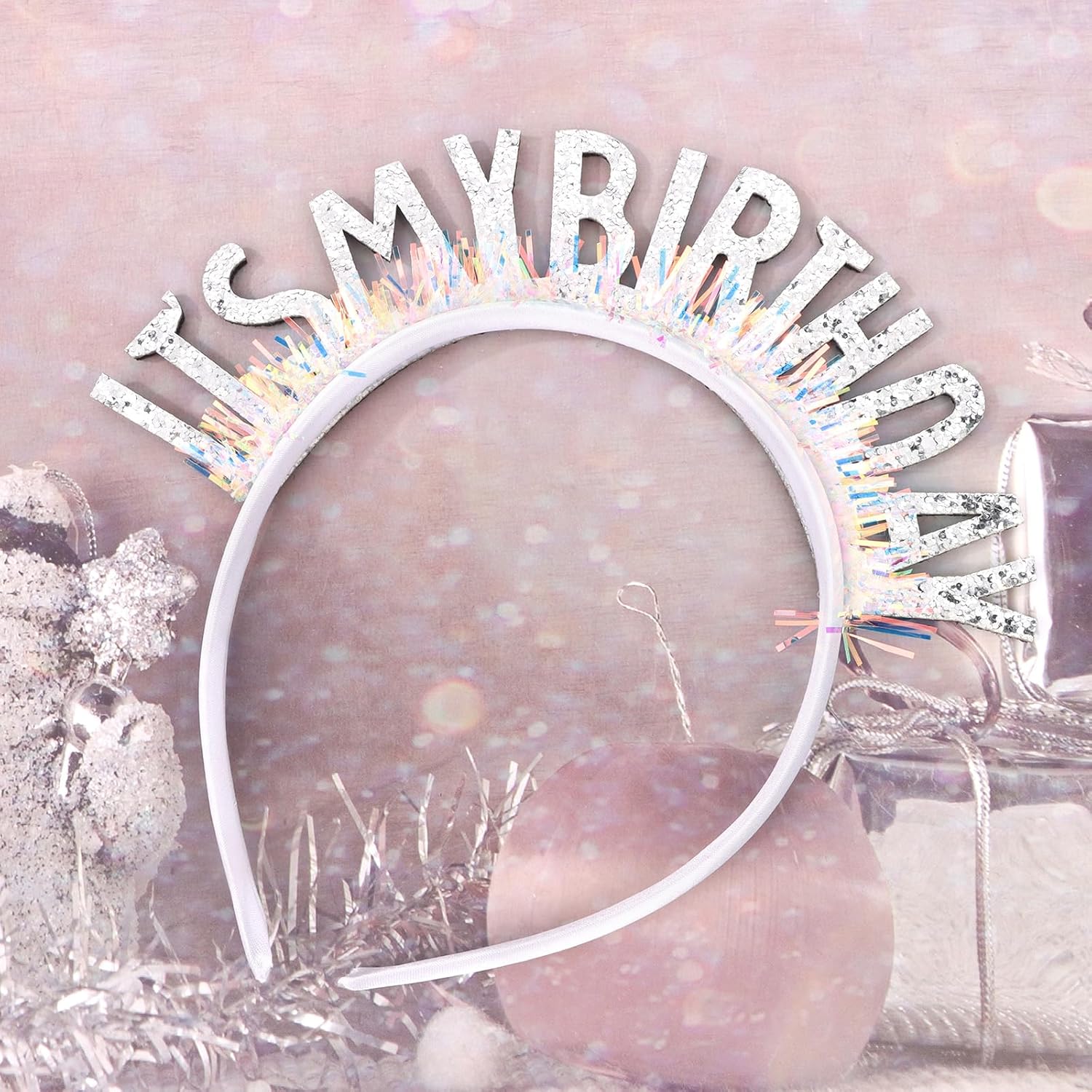 CIEHER Birthday Crown Tiara - It's My Birthday, Silver - Image 8