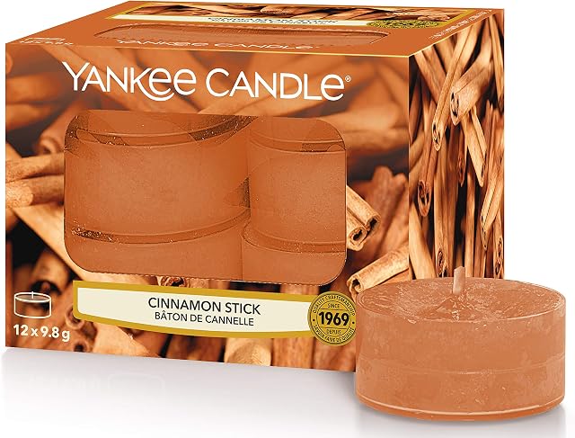 Yankee Candle Tea Light Candles, Cinnamon Stick, Pack of 12