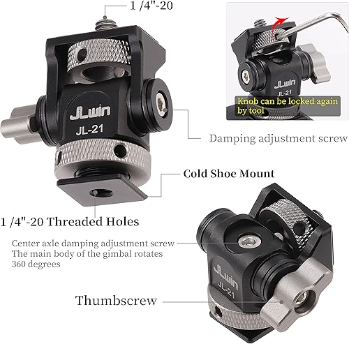 Miniatura 2 de Foto4easy Soporte de montaje para monitor de campo, adaptador de montaje de zapata fría para monitor de 5 pulgadas y 7 pulgadas, soporte giratorio