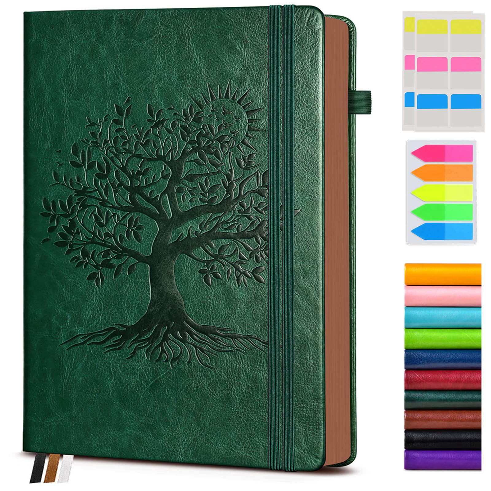 PAIBAS Lined Journal Notebook with 300 Page Numbered Pages, Vintage Leather