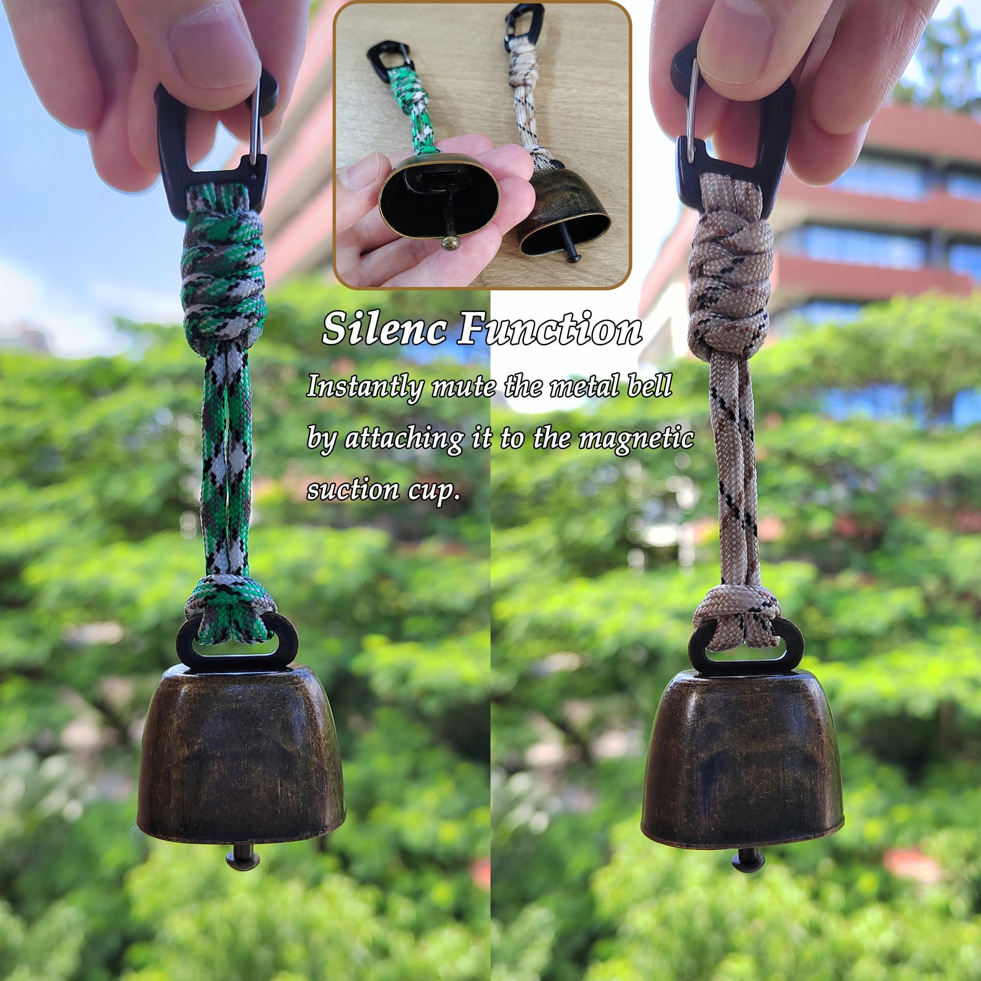 CHENNAN 2 Piezas Osos Al Aire Libre Campana, Práctico Campana Oso Campana de Advertencia, Campana para Osos - Oso portátil, Versátil, para Senderismo al Aire Libre, Mochila, Collar de Animales