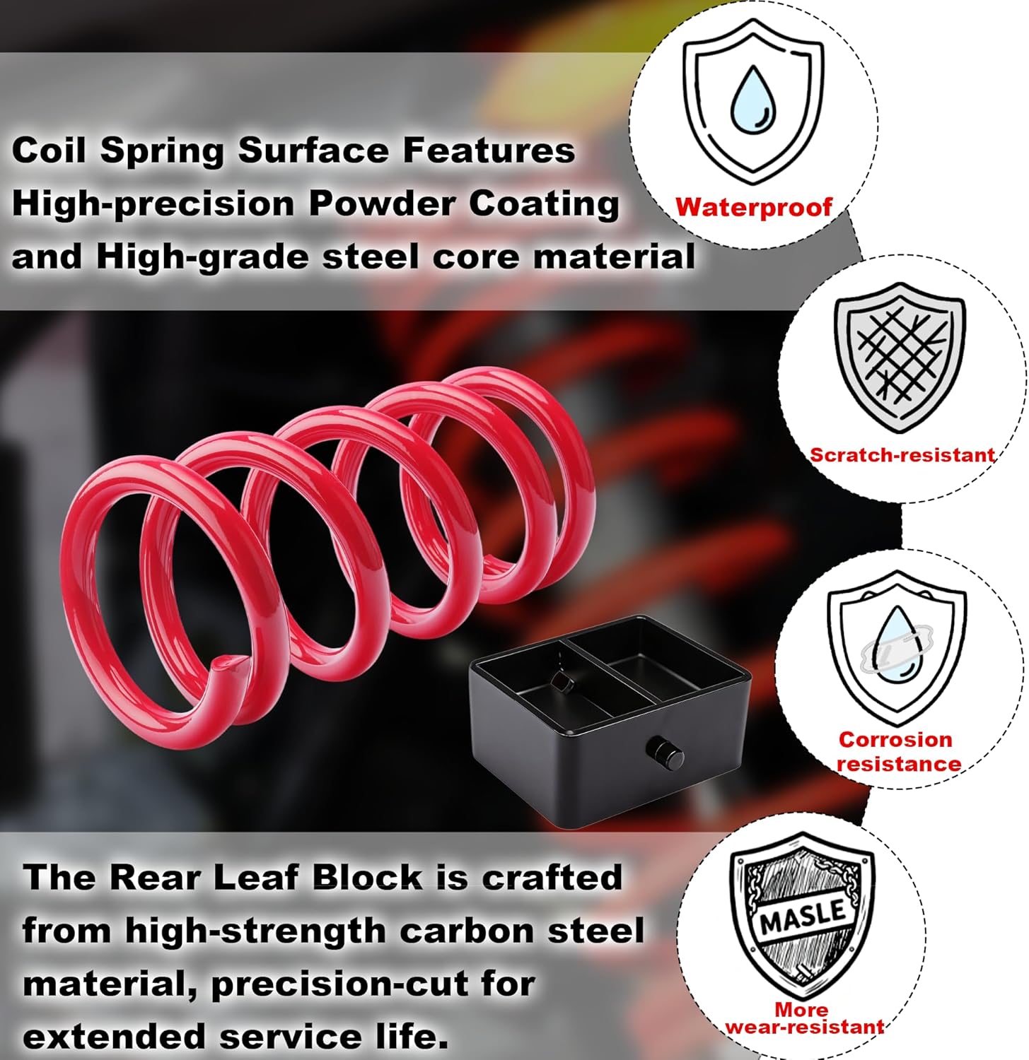 Lowering Kit 3" Front & 4" Rear Drop Coil Spring for 1982-2004 Chevrolet S10 V6/ Blazer for GMC Sonoma/Jimmy 2WD,Only V6(Red)