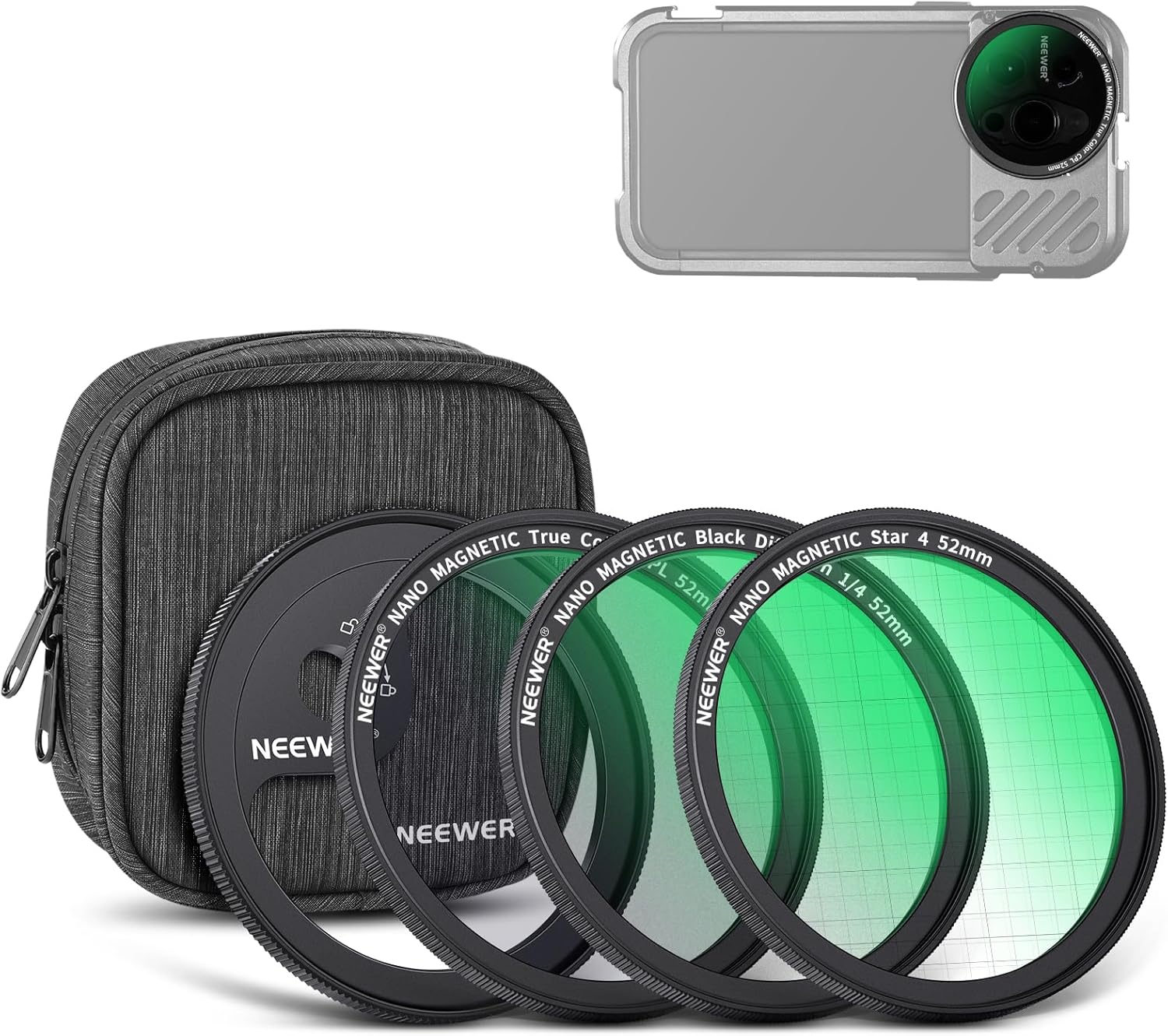NEEWER 52mm Filter for Phone with Adapter Ring/4