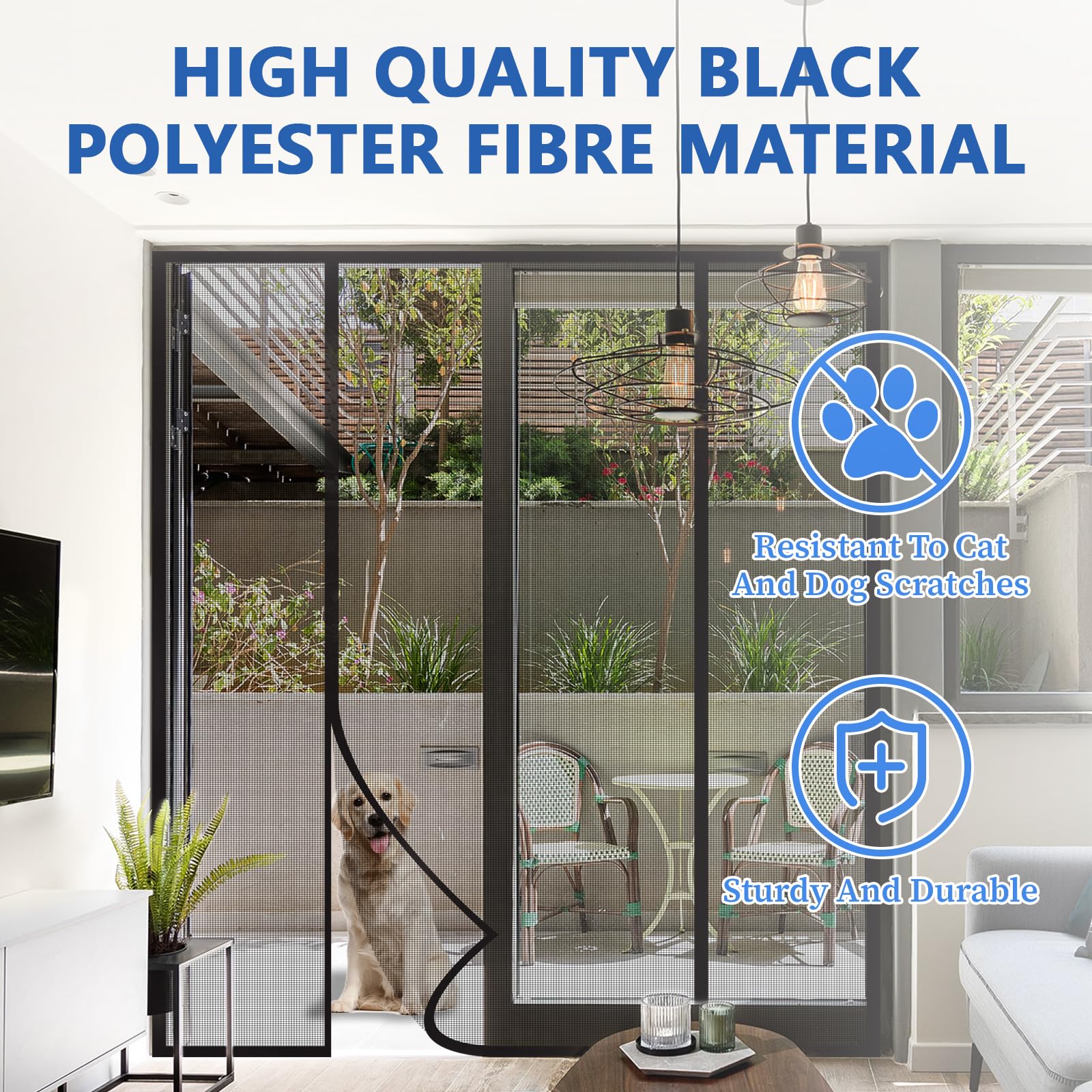 LALAGO Magnetic Mosquito Net Door, 190 x 222 cm, Double Side Opening, Automatic Closure - Image 2