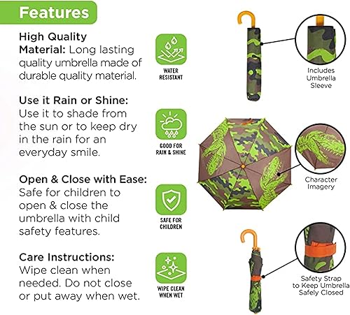 Miniatura 3 de Kids Umbrella for Girls and Boys & Rain Coats Set -Toddler Umbrellas Kids Raincoat Boys Girls Jacket (3-9 Years)