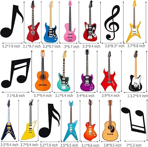 Miniatura 6 de 20 piezas de remolinos colgantes para fiesta de guitarra, temática de guitarra, fiesta de cumpleaños, accesorios de cabina colgante, instrumentos