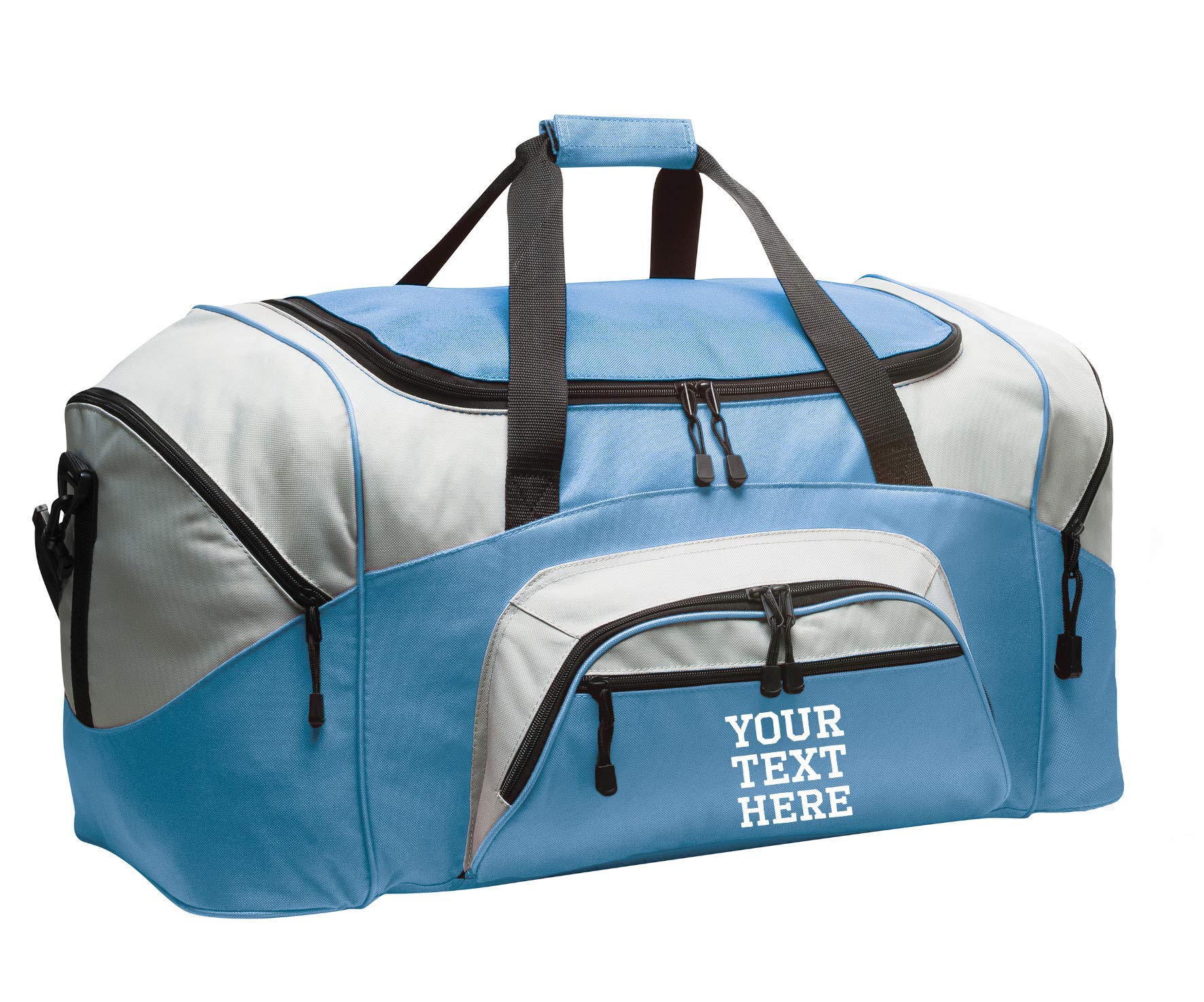 Custom Sport Duffel Bag for Men Women (Standart Colorblock) - Add Your Name - Personalized Weekender Bag for Gym, Overnight, Travel