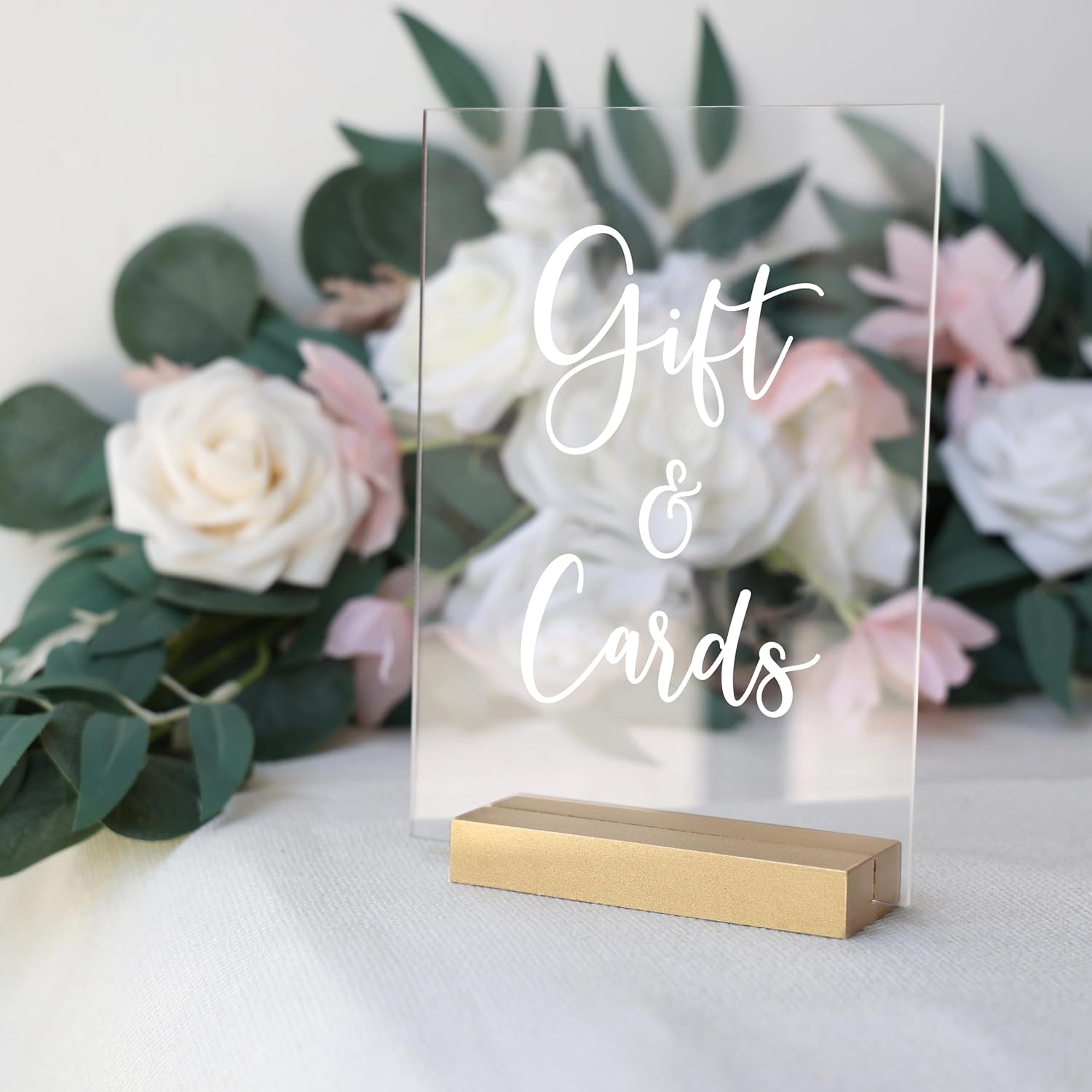 UNIQOOO 20 Pack 4" Gold Birch Wood Stands for Wedding Acrylic Sign, Wood Table Number Holders for 1/8 Thick Acrylic Sheets | Wedding Display Stand, Card Holder for Bar Menu, Retail Sign, Party