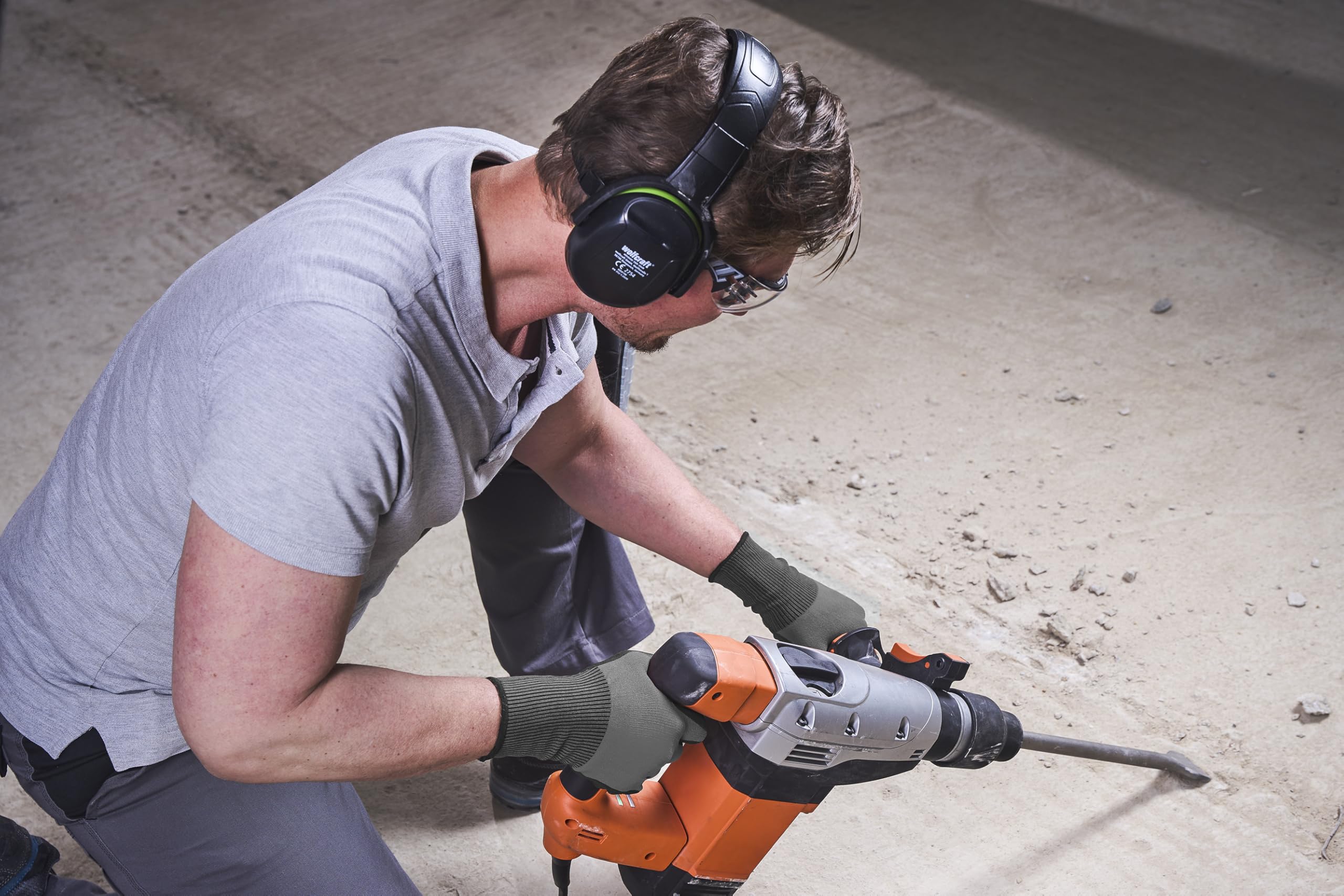 Wolfcraft PRO Earmuffs, 4959000, for Extended Periods of use Under high Noise Exposure - Image 2
