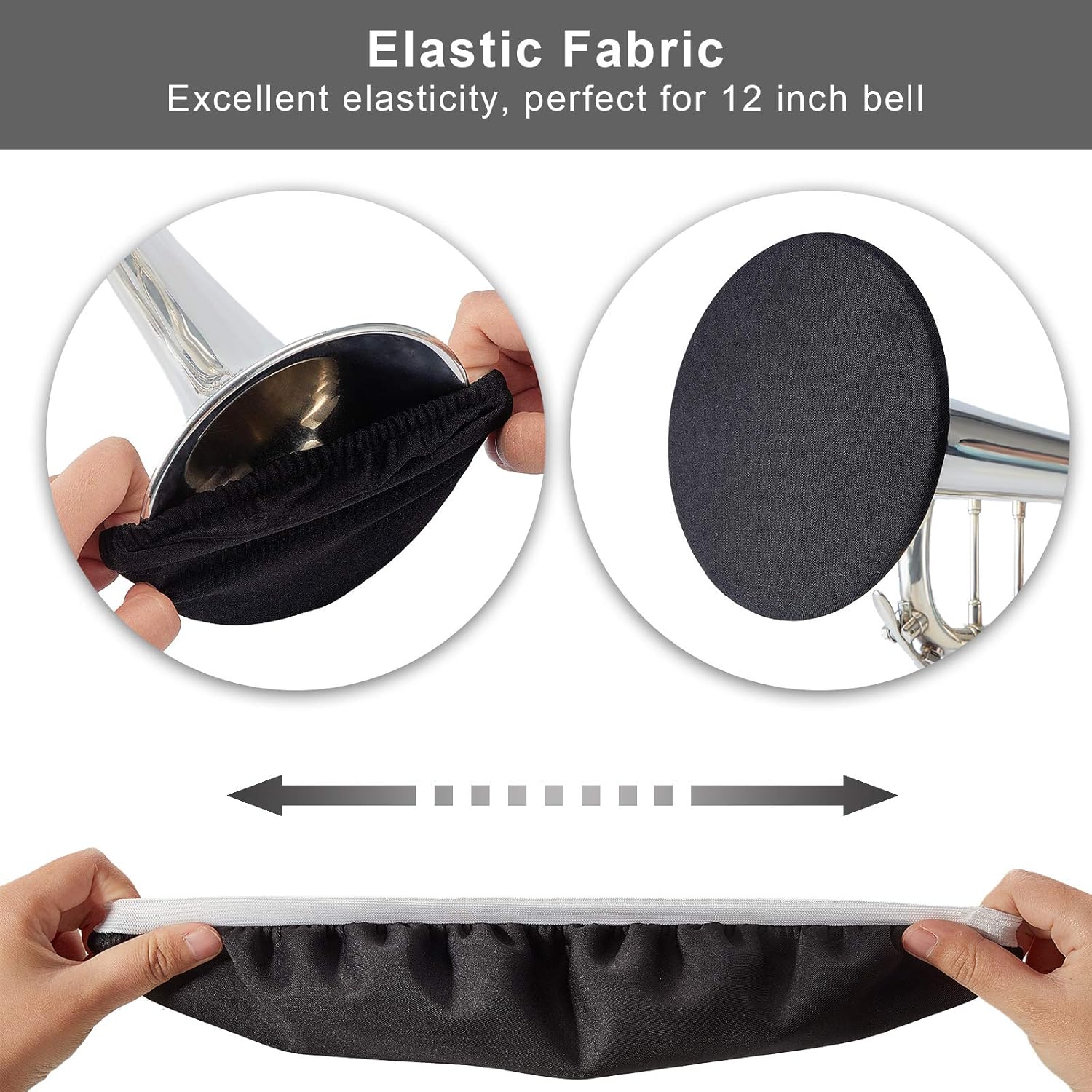2 Pieces Bell Cover 12.25 Inch Black Washable Instrument Bell Cover with Hole to Slow the Spread of Saliva for French Horn : Musical Instruments