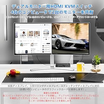 ✨即購入ok✨デュアルモニター HDMI KVM 切替器 4K@60Hz Amazon.co.jp: HDMI KVM切替器2入力2出力 CKLau、複数の表示方式