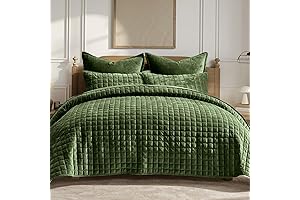 RECYCO Luxury Green Velvet Comforter Set: Ultra-Soft, Lightweight Elegance for Your Bed
