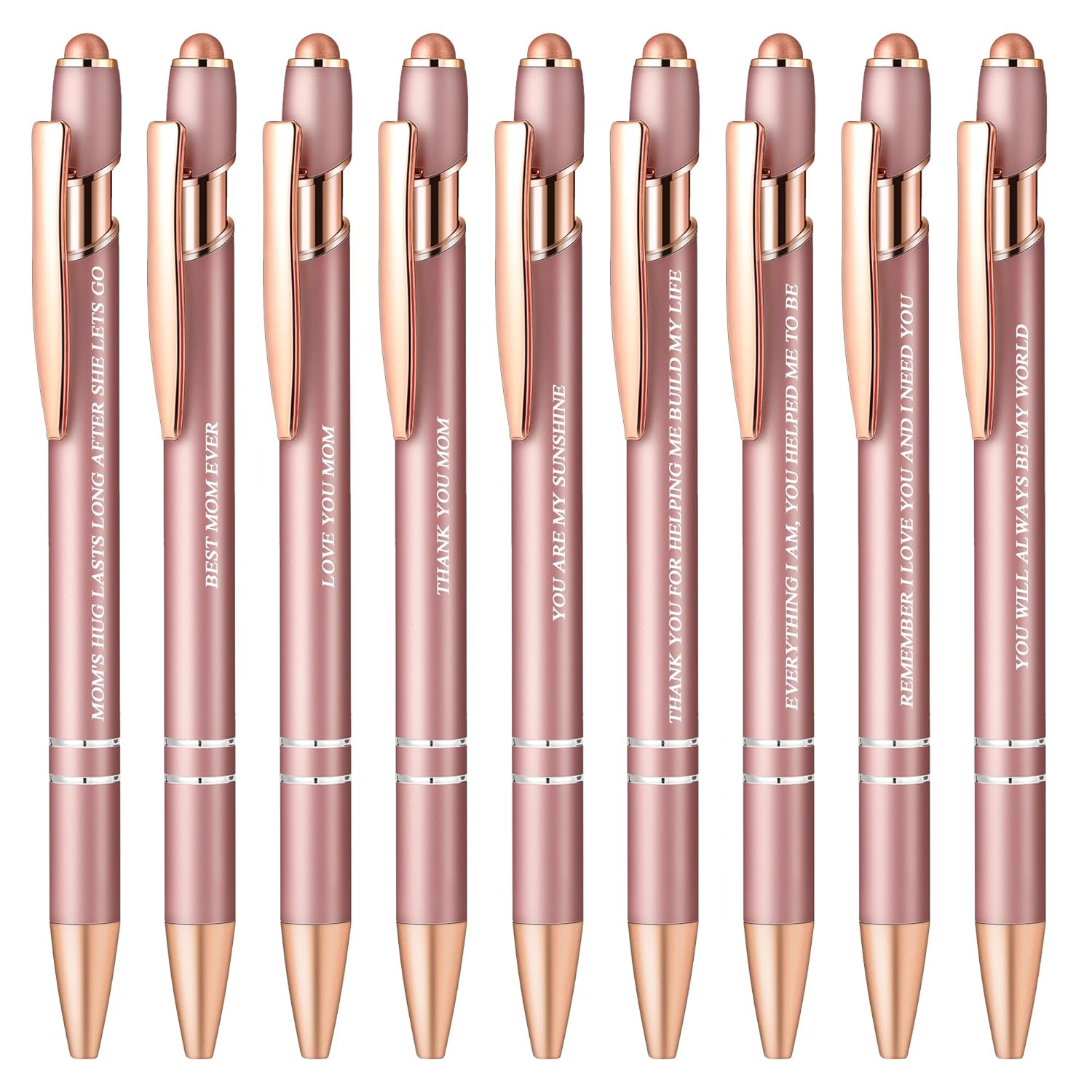 Aozora 9 Pack Ballpoint Pens Smooth Writing 2-in-1 Stylus Retractable Ballpoint Pen with Stylus tip Office Decor Metal