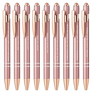 Aozora 9 Pack Ballpoint Pens Smooth Writing 2-in-1 Stylus Retractable Ballpoint Pen with Stylus tip Office Decor Metal