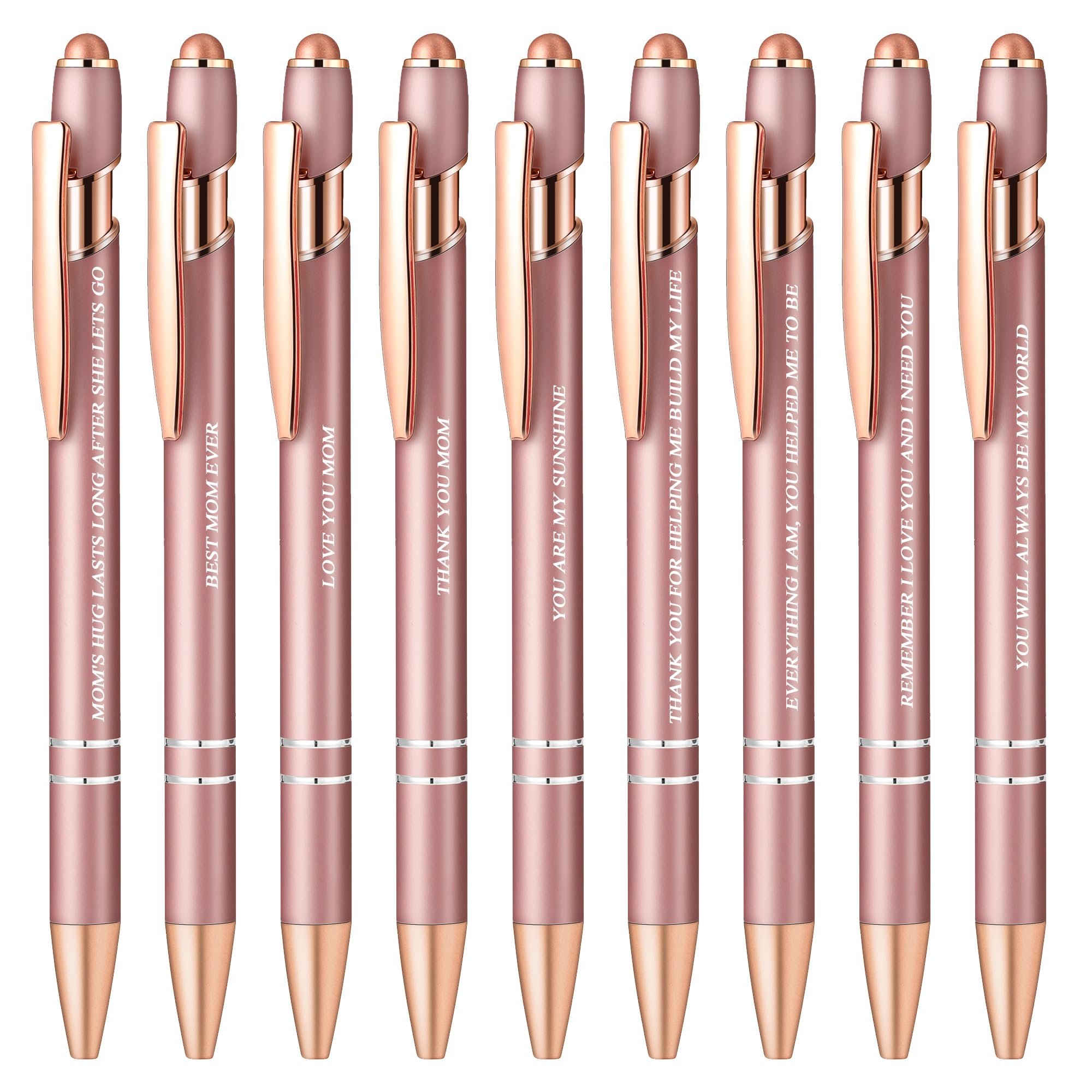 Aozora 9 Pack Ballpoint Pens Smooth Writing 2-in-1 Stylus Retractable Ballpoint Pen with Stylus tip Office Decor Metal