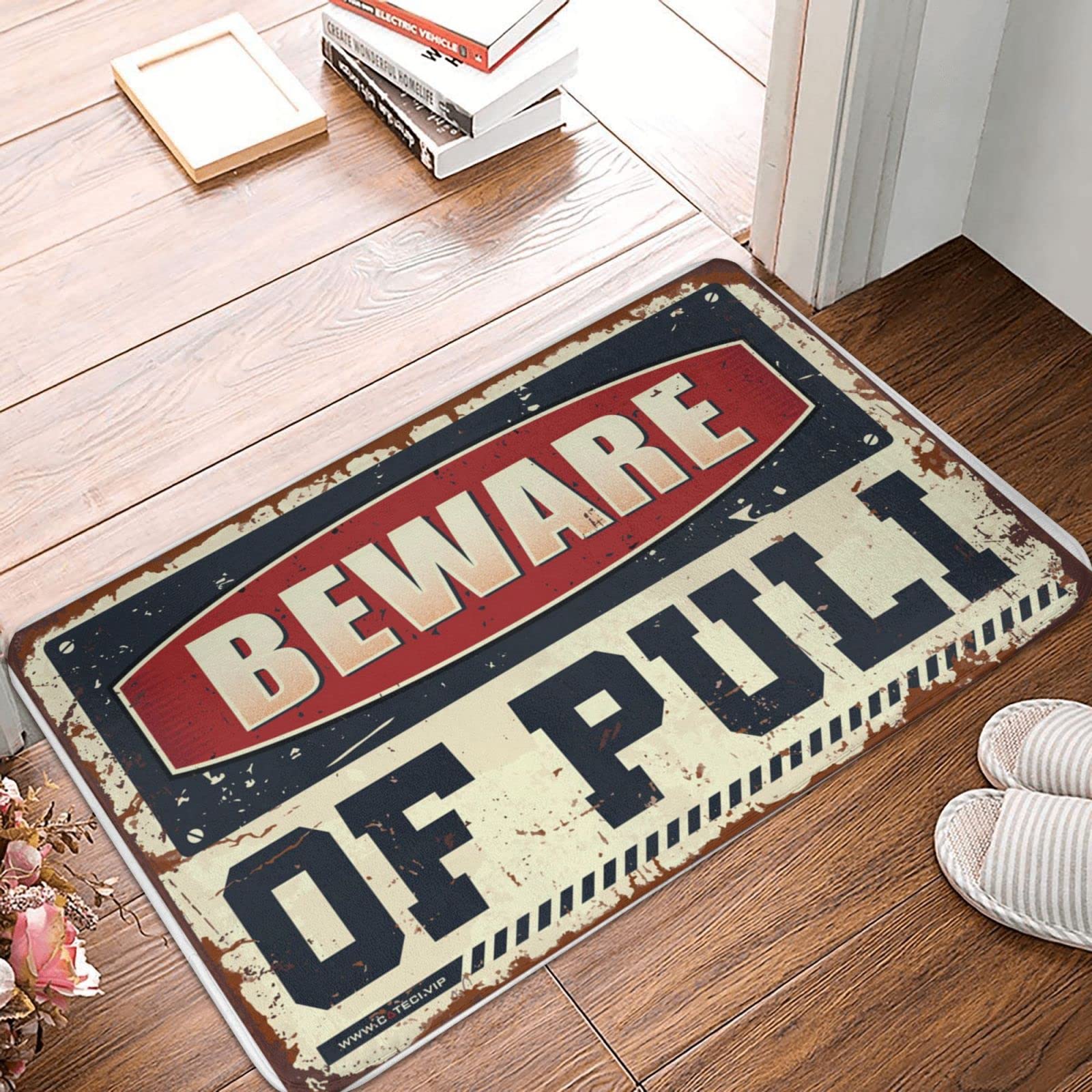 Paillasson pour entrée intérieure tapis de sol extérieur 50 x 80 cm Beware of Puli