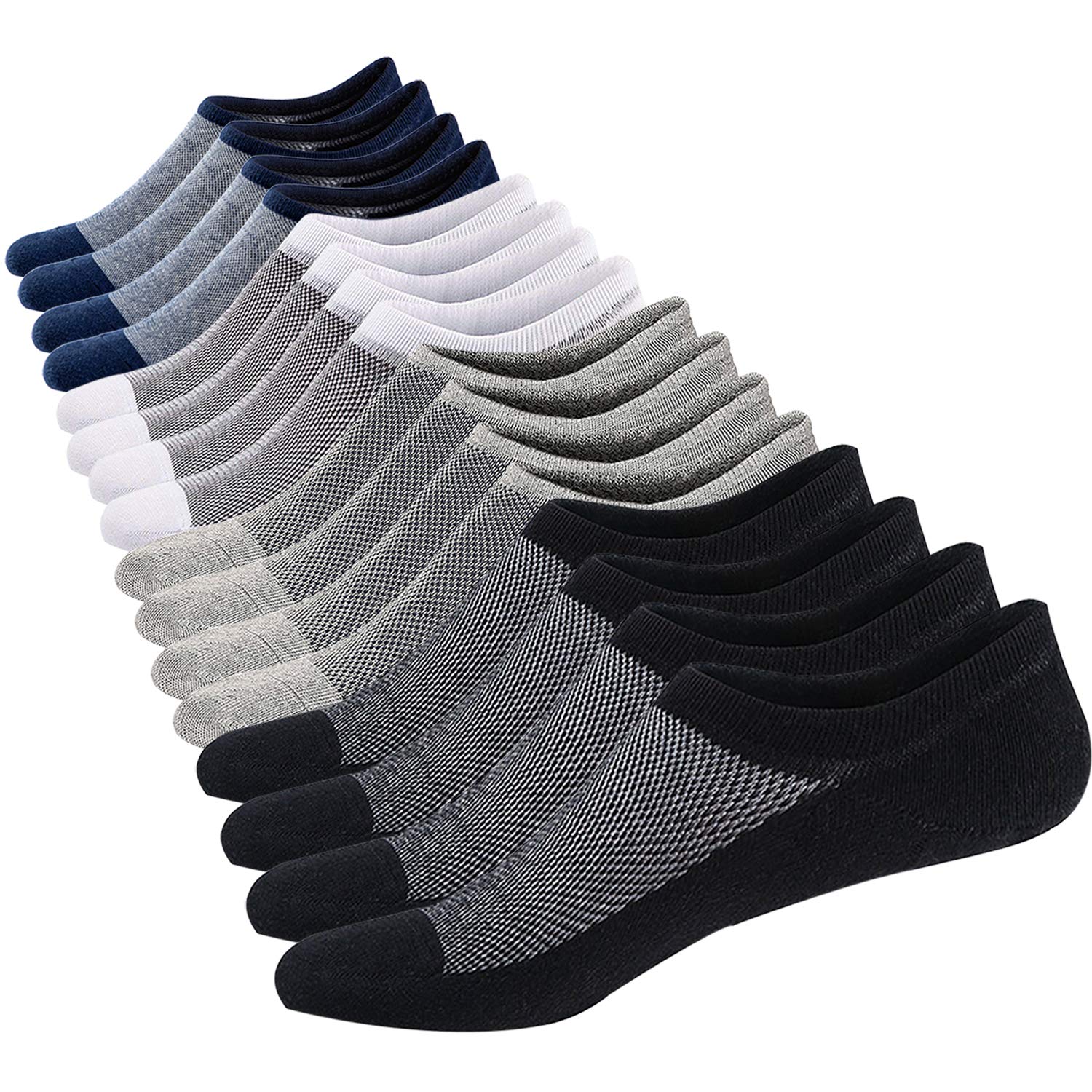 Calcetines Cortos Hombre Invisibles Respirable Calcetines tobilleros Algodón Antideslizantes