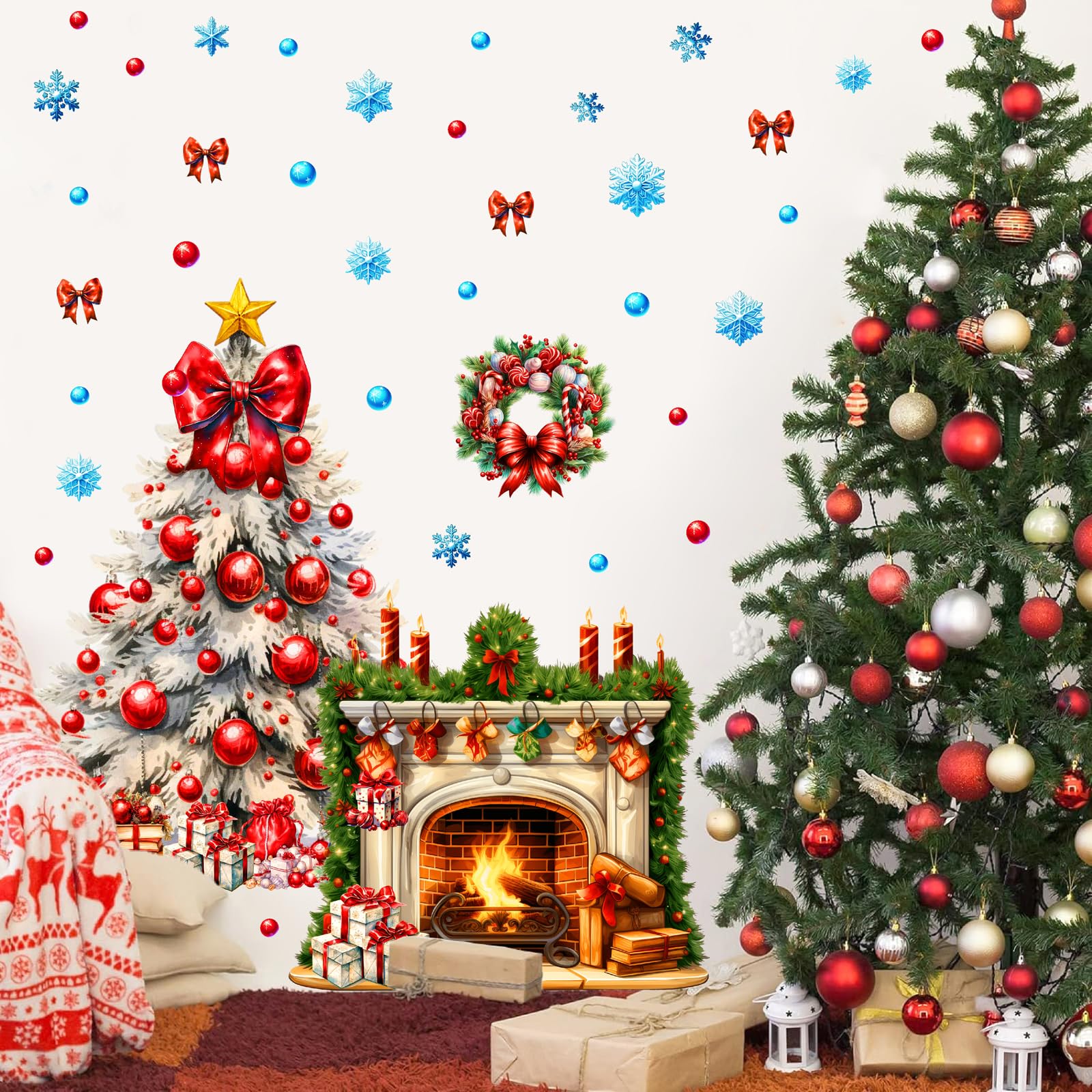 Stickers muraux sapin de Noël géant pour décorer sans abîmer les murs