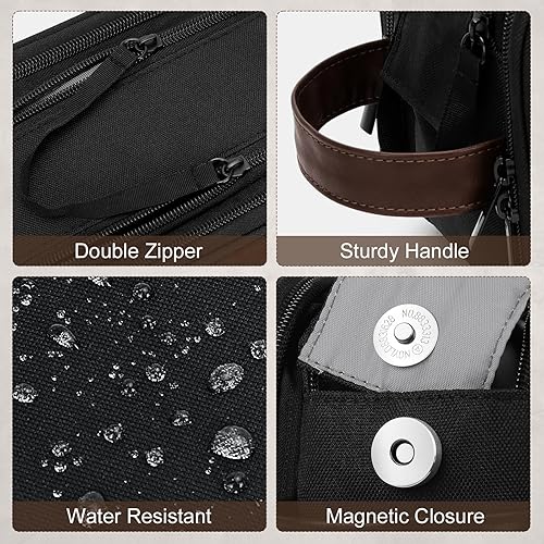 Miniatura 3 de Wedama Neceser para hombre, bolsa mediana para artículos de aseo personal, bolsa organizadora electrónica extra, bolsa de viaje impermeable para