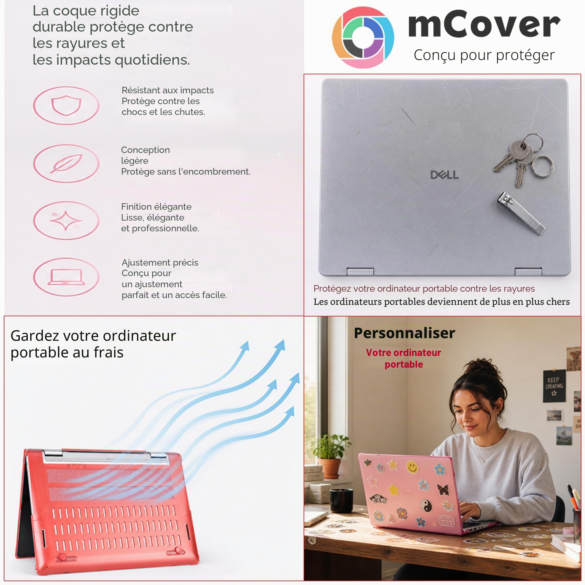 mCover Coque Uniquement Compatible avec Dell Latitude 5320 5330 2021 à 2022 13,3" (ne Convient Pas aux Autres modèles Dell) – Transparent