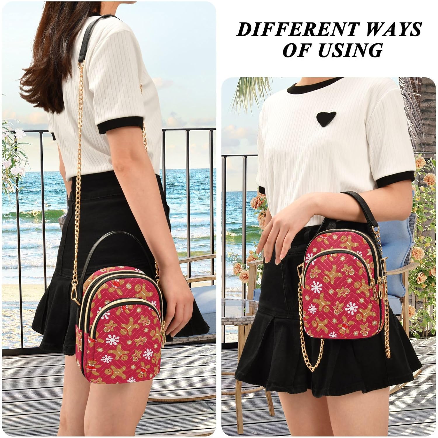 Festive Cell Phone Purse Crossbody Handbag Durable Shoulder Bag