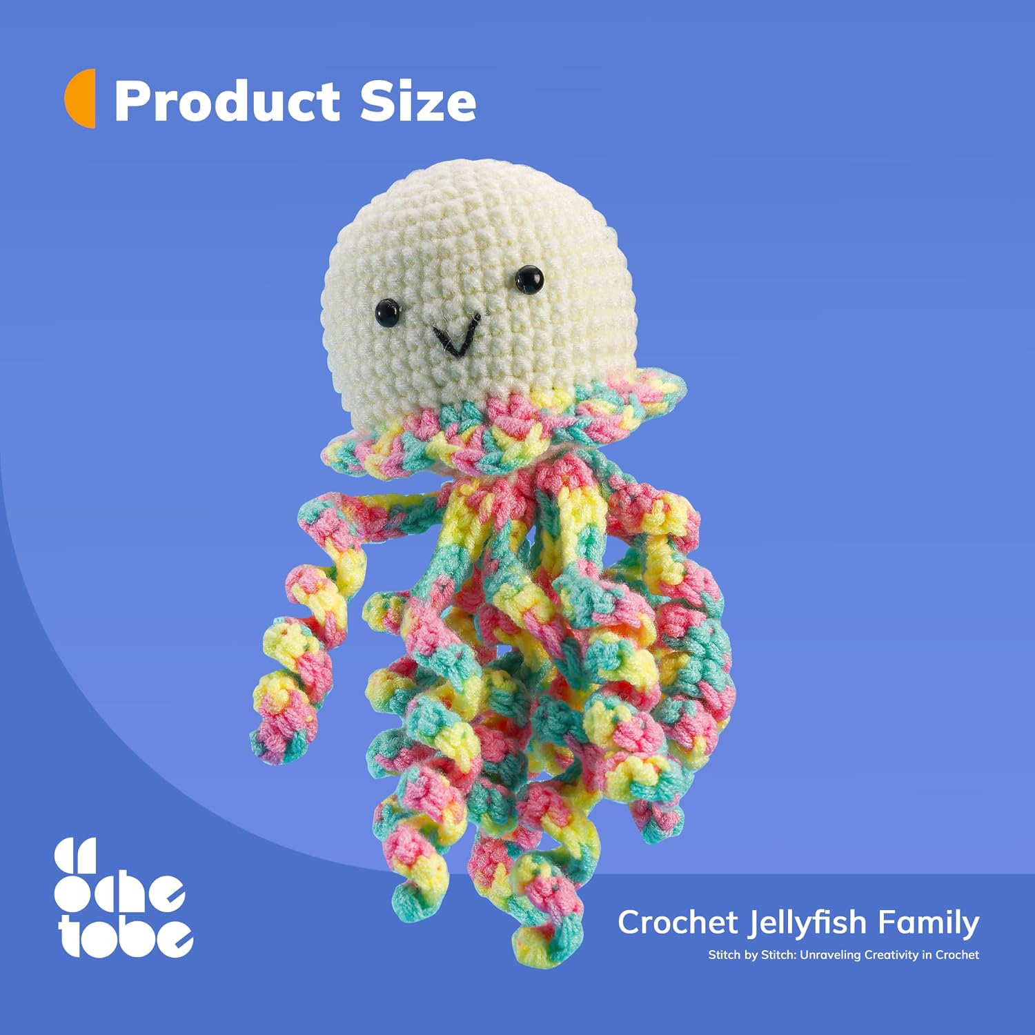 Crochetobe Crochet Kit for Beginners, Crochet Start Kit Includes Easy to Follow Instructions and Video Tutorials, Complete Crochet Animal Kit for Adults Kids, 4 PCS Cute Crochet Jellyfish
