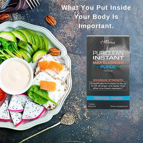 Miniatura 9 de Wellgenix Puriclean Instant Max Cleanser Purge - Polvo limpiador desintoxicante - Ponche de frutas, 0.32 oz de polvo de desintoxicación de limpieza