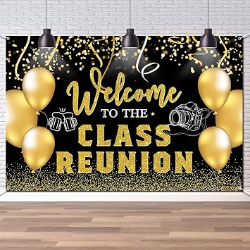 Dill-Dall Welcome to Class Reunion Backdrop Wall Banner, Class of 1995 2005 2015, Happy 10th 20th 30th Anniversary Classmate Reunion Party Photo Background Decorations Supplies Hanging Sign, 6x4ft