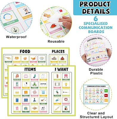 6Pcs Communication Board for Non Verbal Adults Thailand | Ubuy