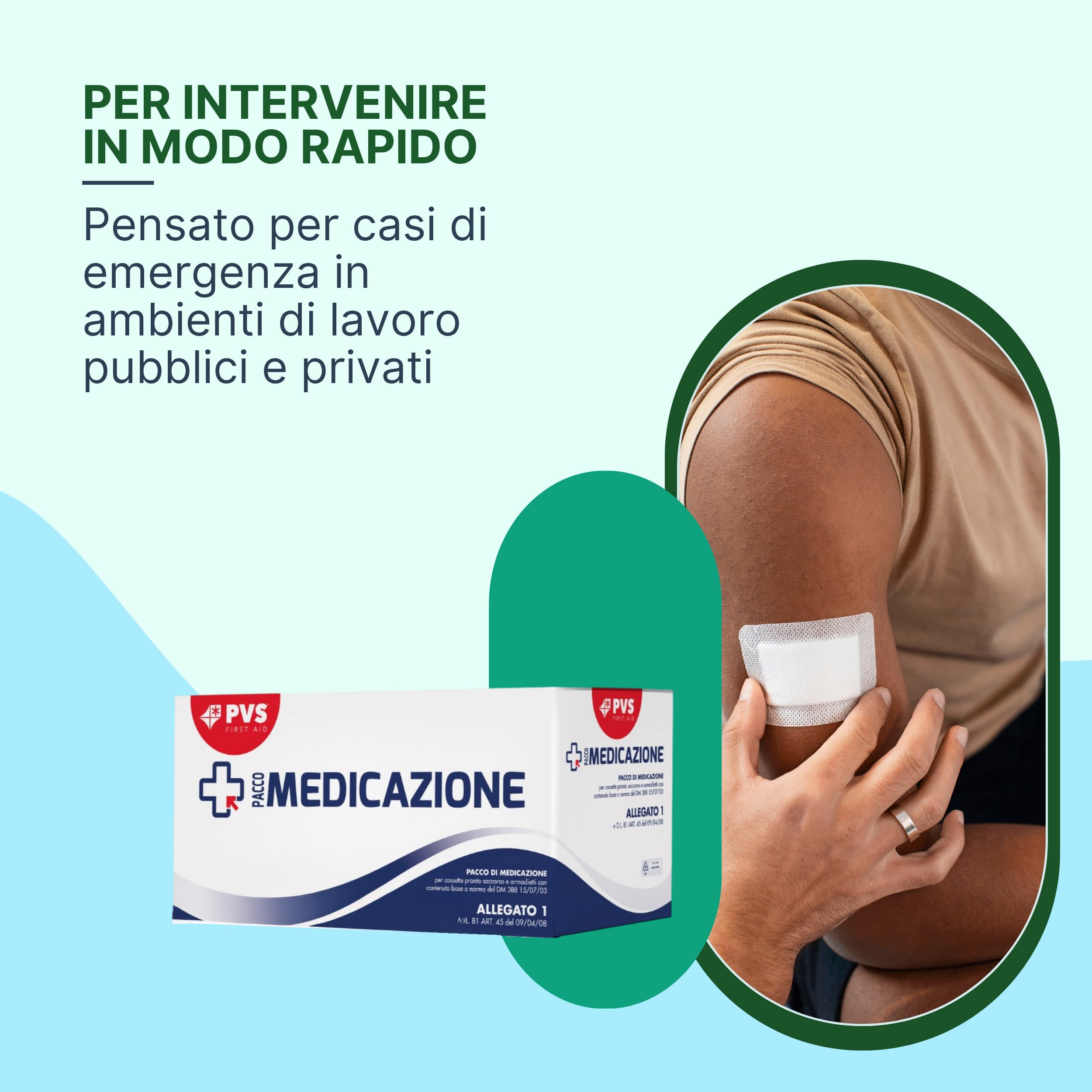 Pacco Reintegro Cassetta Pronto Soccorso Allegato 1 DM 388/03 - Kit Primo Soccorso Completo per Armadietto Aziendale CE senza Sfigmomanometro