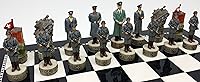 Vista 5 de World War 2 WW2 Conjunto de piezas de ajedrez hombres pintadas a mano - NO tablero