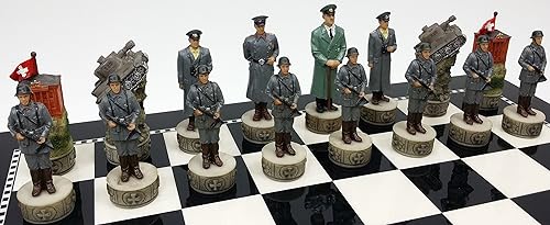 Miniatura 5 de World War 2 WW2 Conjunto de piezas de ajedrez hombres pintadas a mano - NO tablero