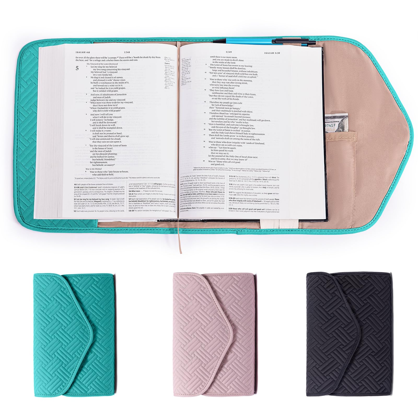 APLUFINE Reusable Book Cover with Magnet Closure - Adjustable Book Sleeve for Book Lovers Gift - Book Protector for Paperback -Book Covers for