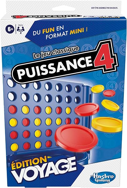 Hasbro Gaming Puissance 4 édition Voyage, Jeu de société, Portable et multijoueur, Jeux de Voyage, Jeux d'empilement pour Enfants à partir de 6 Ans - 1