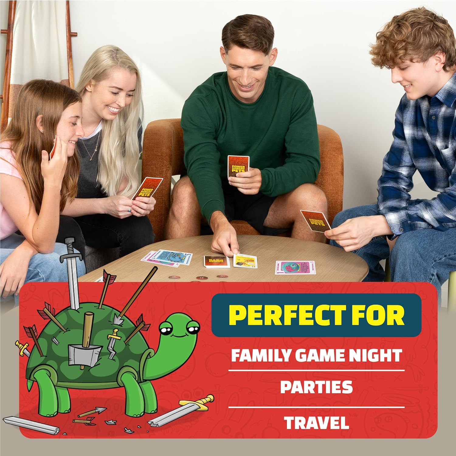 Exploding Kittens Power Hungry Pets 2-6 Players - Ages 7+ - 15 Minutes to Play - Strategic and Simple Card Game - Party Game, Family Game Night, Kid and Adult Card Game