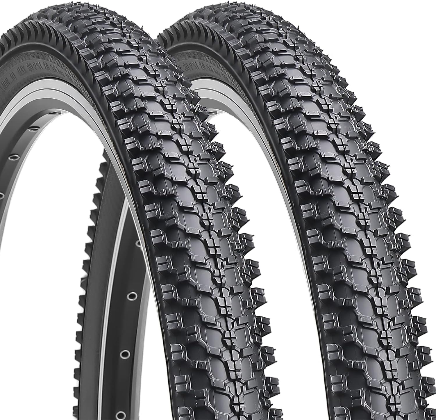 Hycline 2 Pack Bike Tire,20/24/26/27.5 Inch Folding Replacement Tire for MTB Mountain Bicycle-Black/Skinwall Pair (2 Tires) Hycline 2 Pack Bike Tire,20/24/26/27.5 Inch Folding Replacement Tire for MTB Mountain Bicycle-Black/Skinwall Pair (2 Tires)