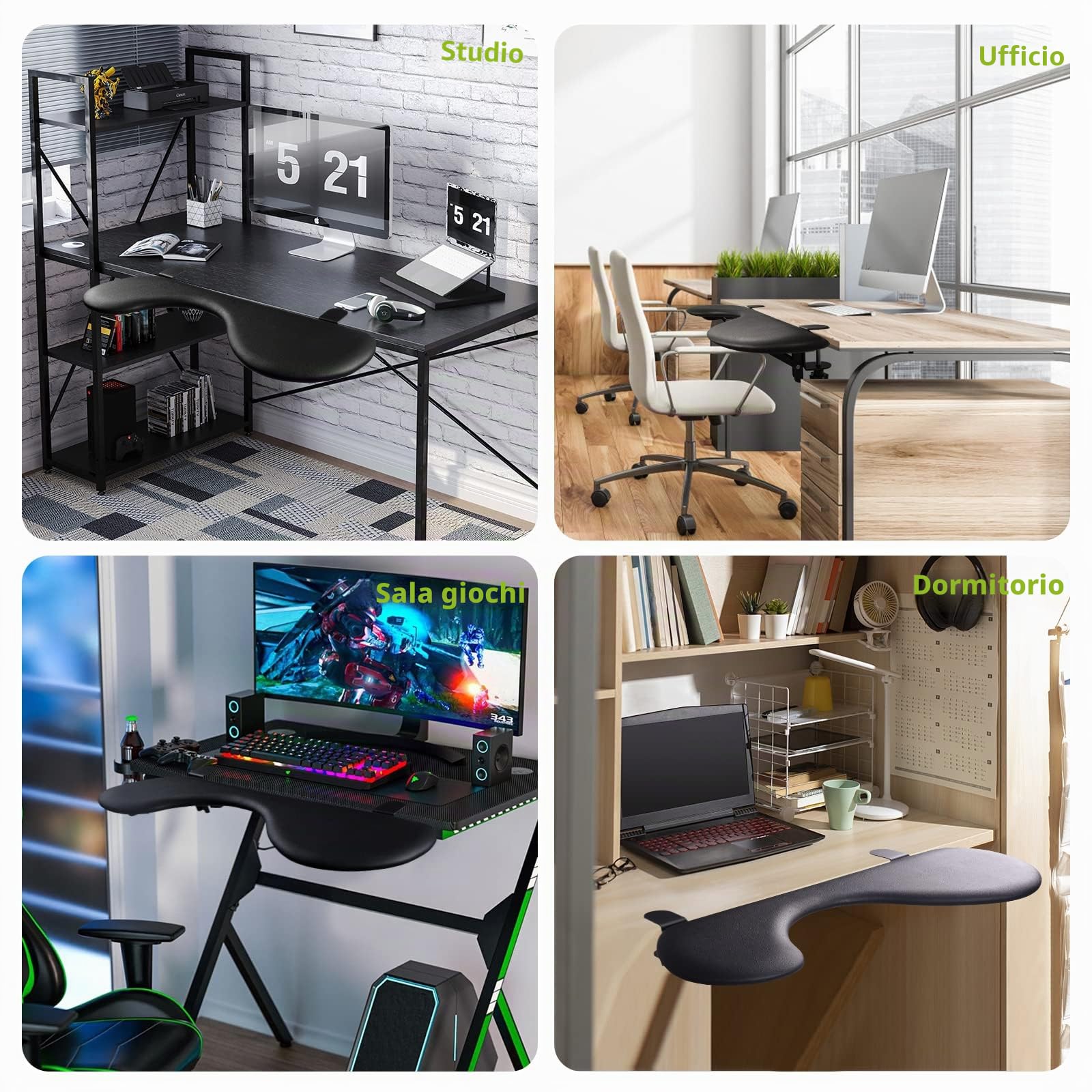 Ergonomics Espansione per scrivania, pieghevole, supporto per gomiti, supporto per tastiera per computer, estensione da tavolo per lavoro, apprendimento e gioco