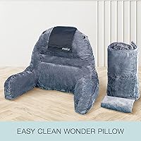 Vista 7 de malu Almohada de lectura extra grande – Almohada ergonómica – Almohada de espalda para cama + alfombrilla enrollable para soporte de cuello