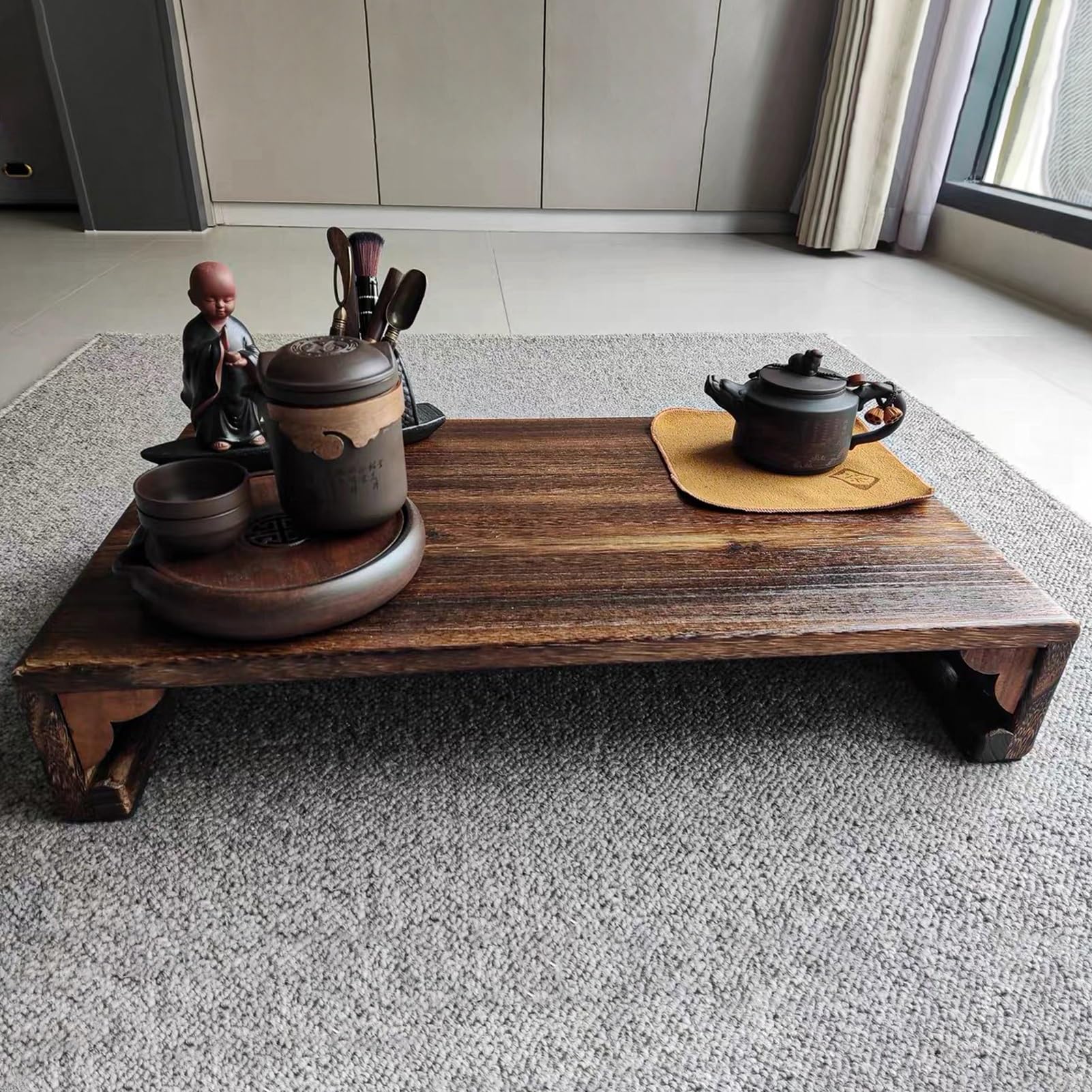 Japanese Style Paulownia Wooden Tatami Table | Compact & Portable Bay Window Table For Home, Picnics, Meditation (Color : 40cm)