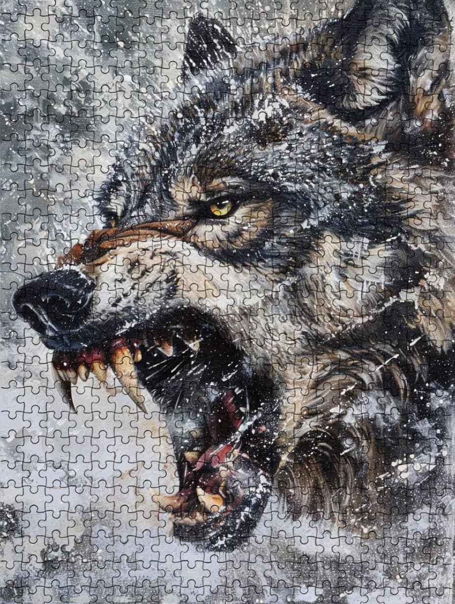 Lupo Feroce Puzzle 6000 Pezzi, 3D Puzzle per Adulti Impegnativo, Educa Puzzles Artistico, Divertente E Stimolante Puzzles Decorativo per La Famiglia, Regalo e Decorazione Pareti FNKL6-1066