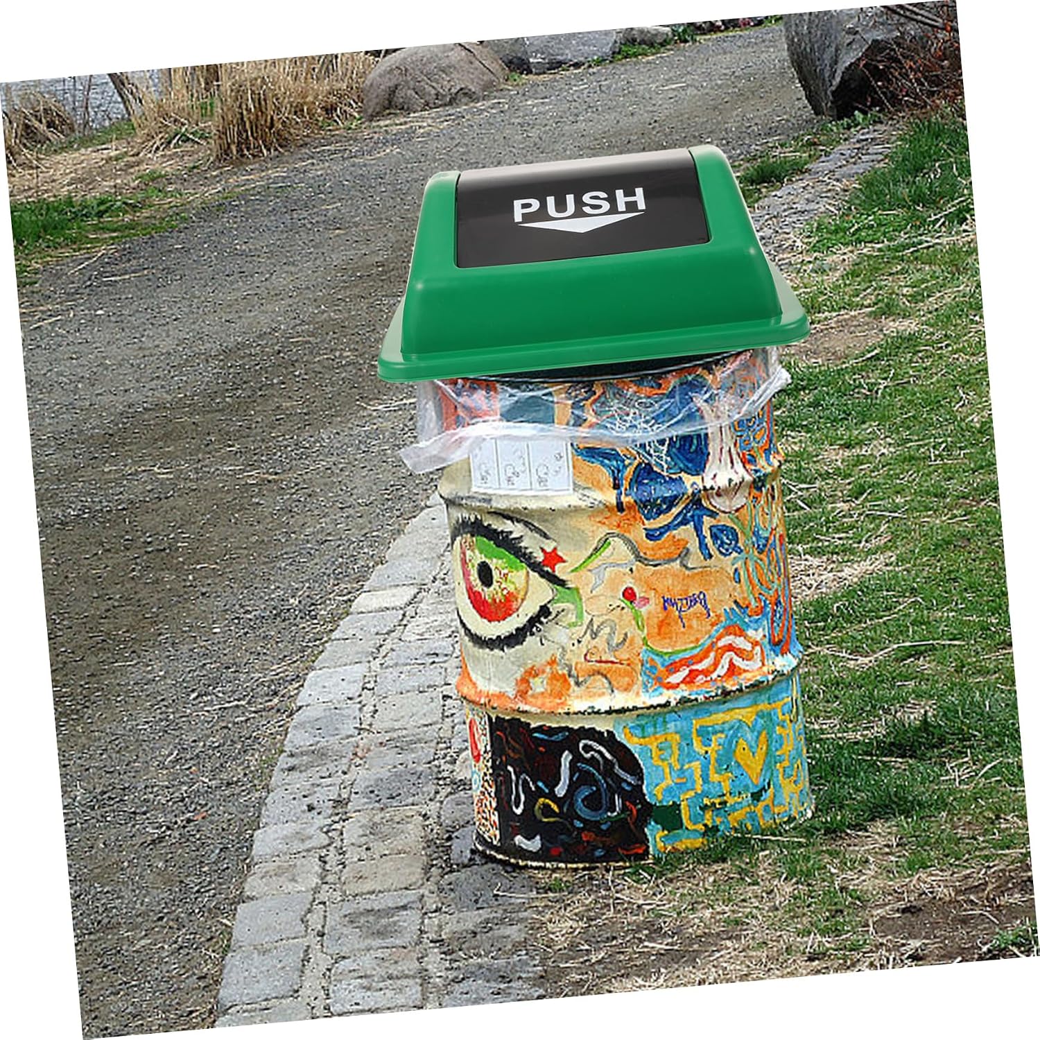Waste Bin Lid Plastic Replacement Cover for Trash Can
