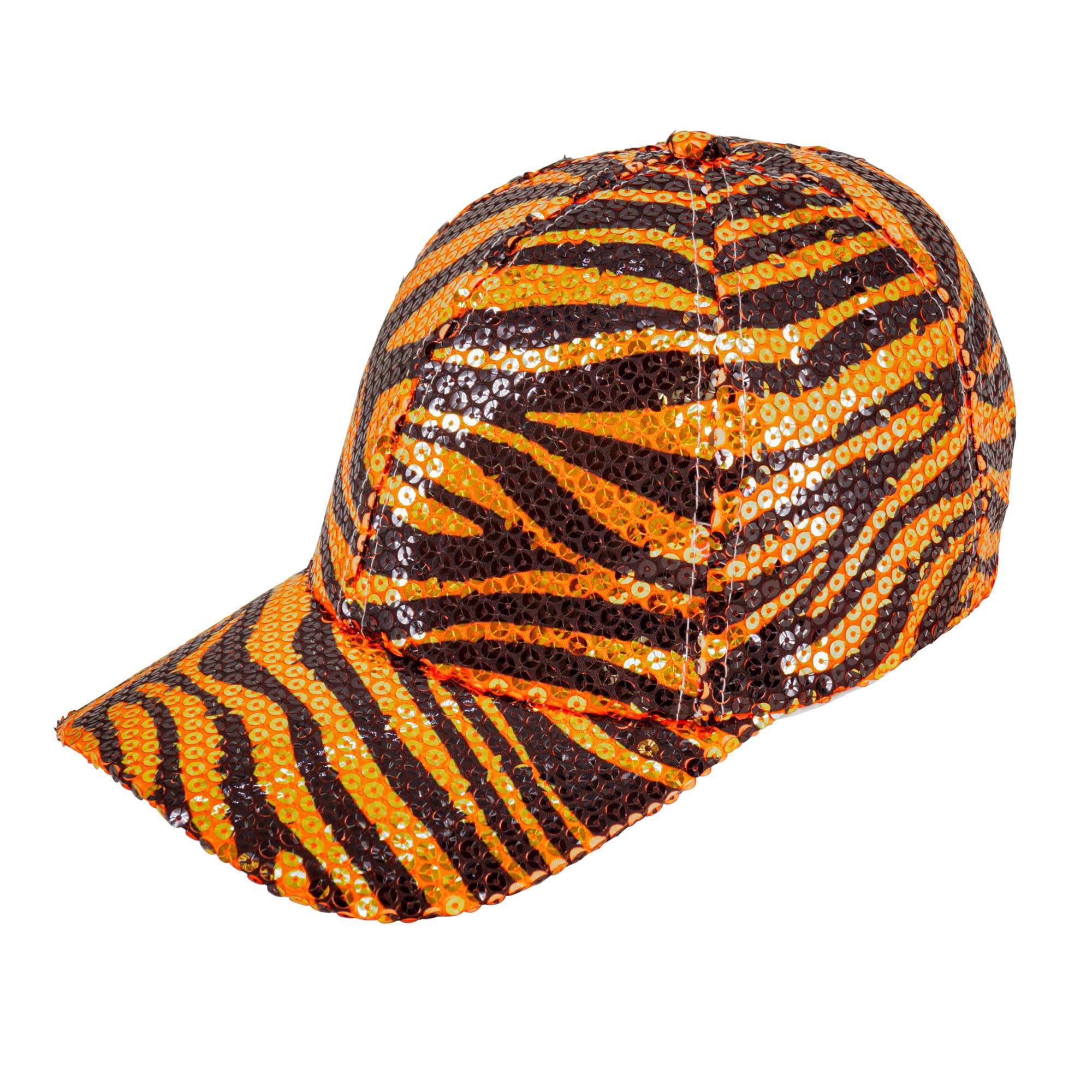 W WIDMANN MILANO Party Fashion - Sequin Baseball Cap, Hat in and Patterns, Capy, Fancy Dress Accessory Orange