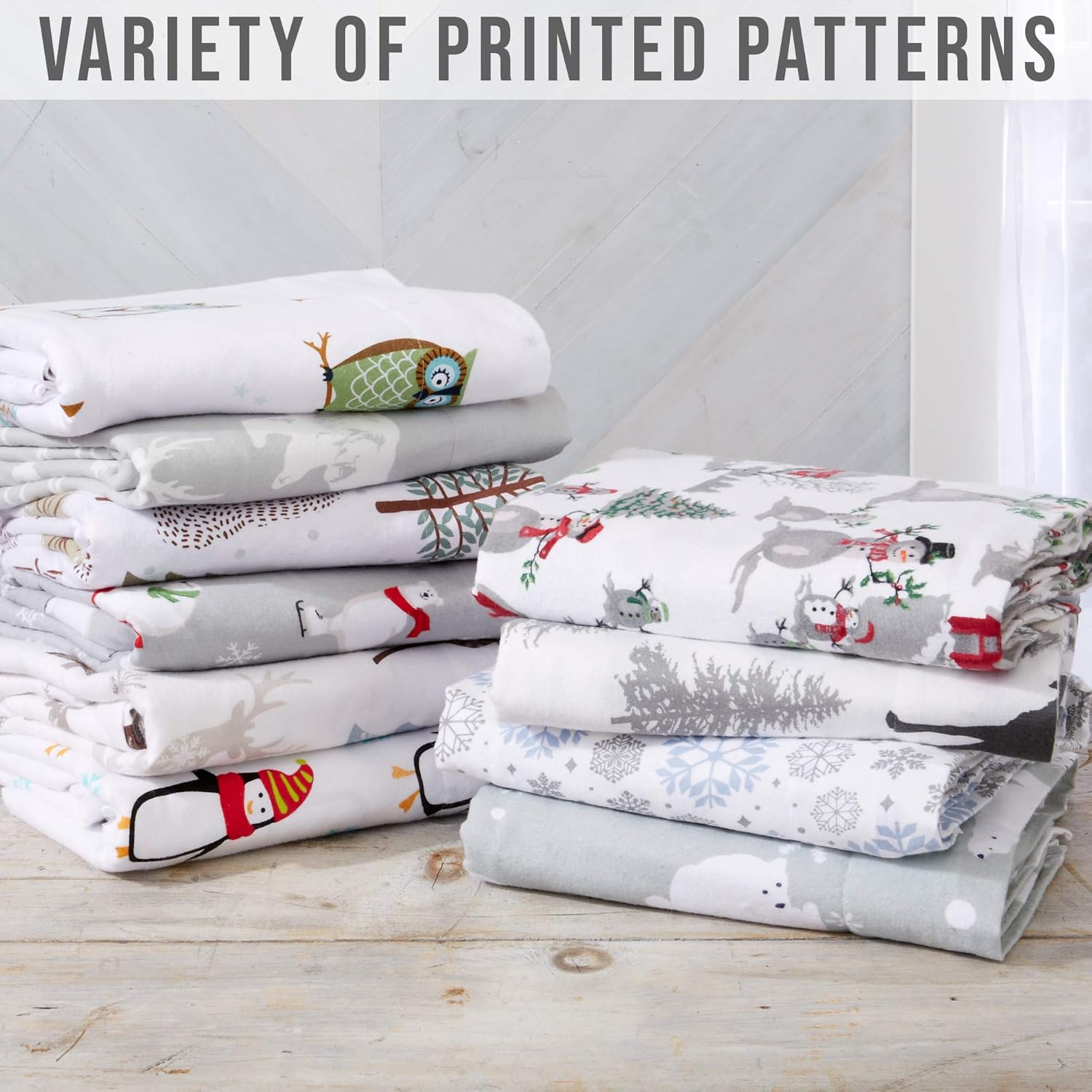 Flannel Sheets Twin Winter Bed Sheets Flannel Sheet Set Snowflakes Flannel Sheets 100% Turkish Cotton Flannel Sheet Set. Stratton Collection (Twin, Snowflakes)