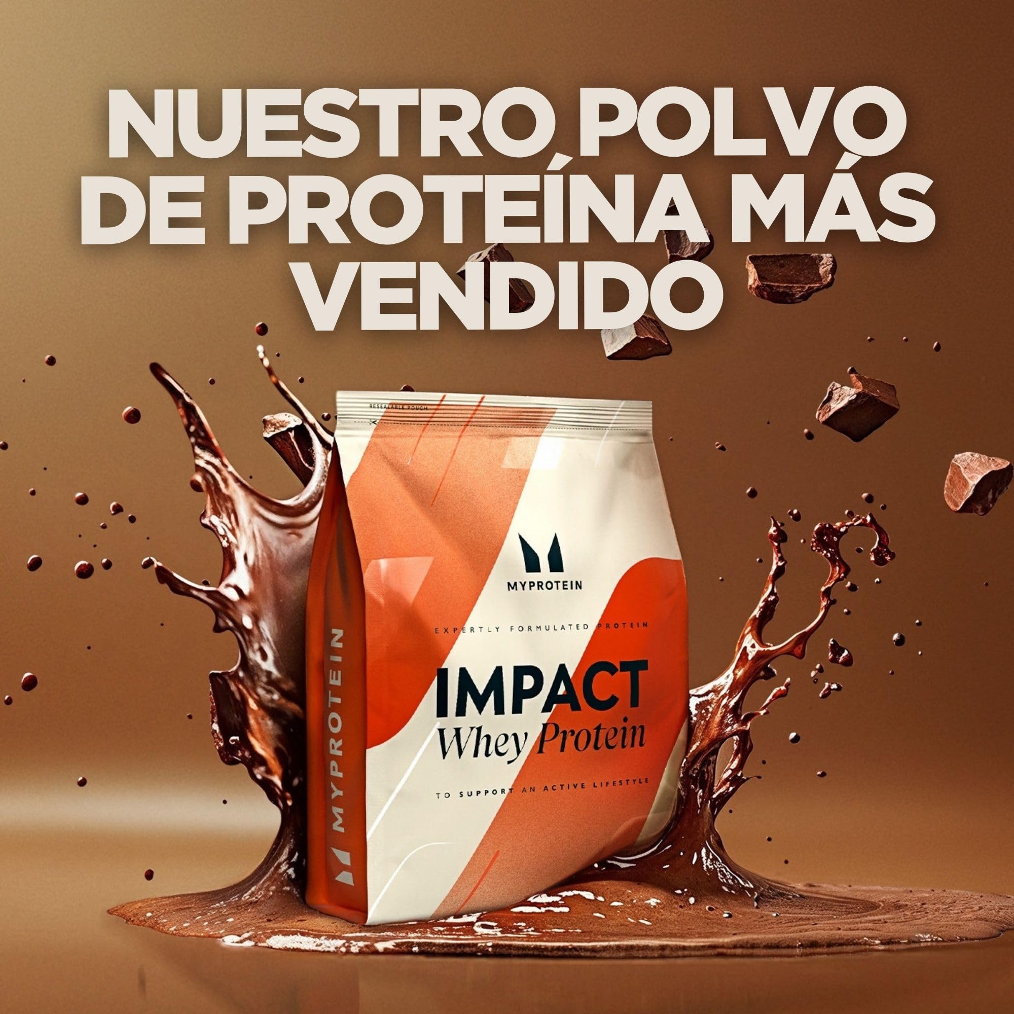 Myprotein Impact Proteína de suero en polvo - Chocolate natural | 30 porciones | Hasta 23 g de proteína por porción | Bajo en grasas y azúcares | Ideal para el crecimiento muscular