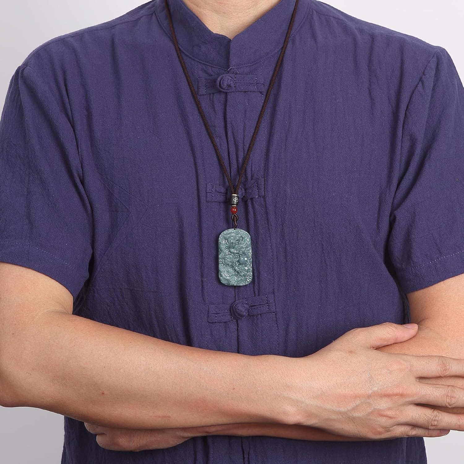 Real Green Jade Dragon Pendant Necklace for Men and Women Genuine Certified Jadeite Double Side Hand-Carved Zodiac Nine Dragons Jewelry Amulet Protection Birthday Valentine's Day Gift - Image 6