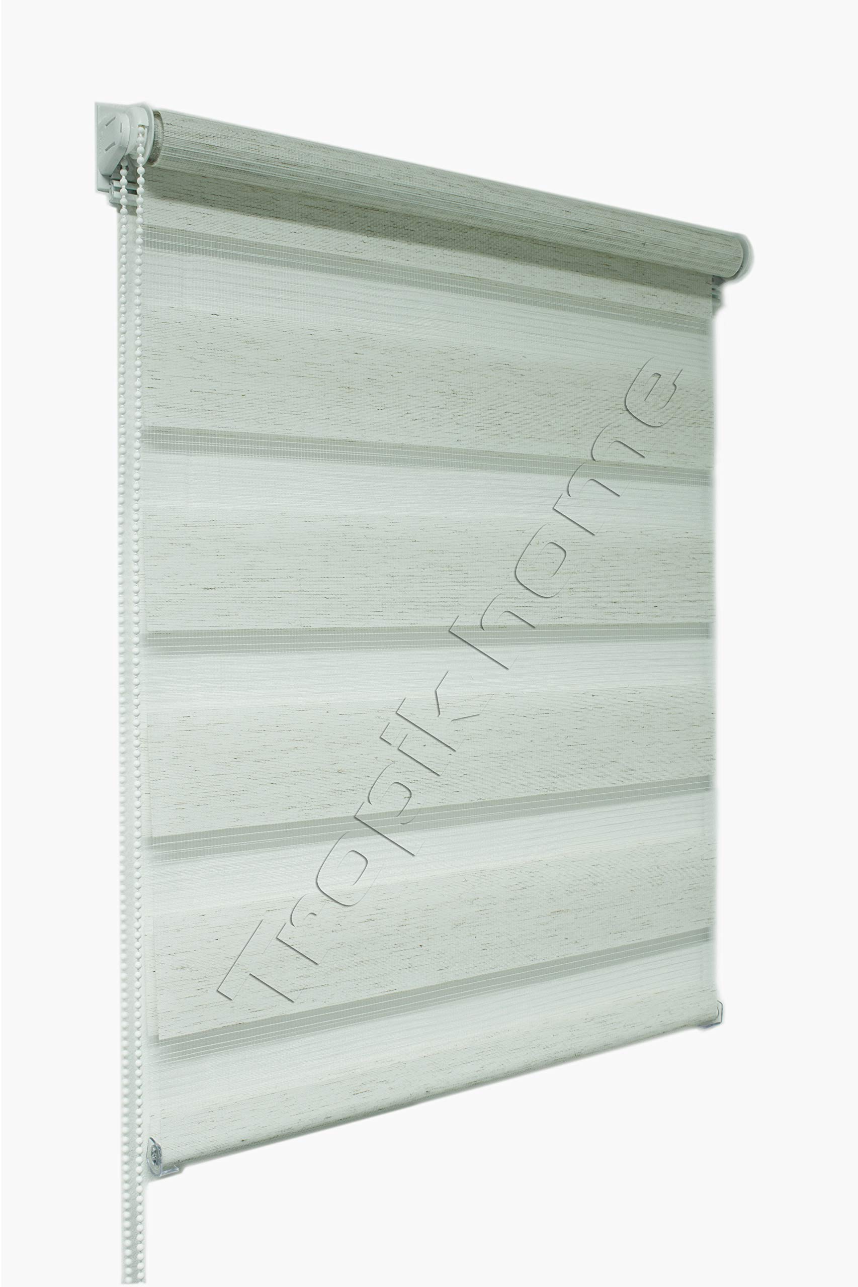 Tropik Home Natural Beytug Cream/ Day And Night Zebra/Vision Window Roller Blind, Choice Of 16 Width Sizes, 85Cm Wide (+4.5Cm Fittings)