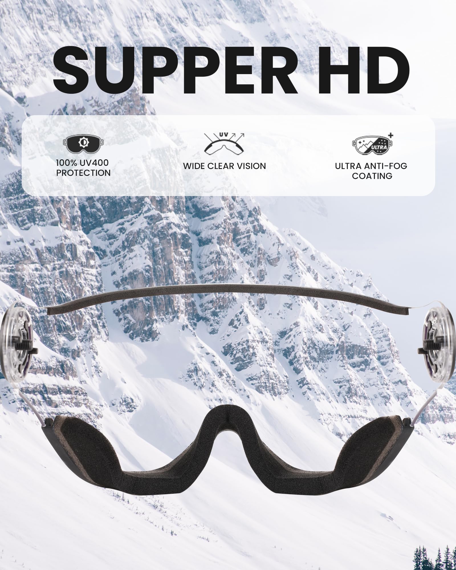 OutdoorMaster Visera de repuesto para cascos de esquí 2 en 1, antivaho, lente de protección UV
